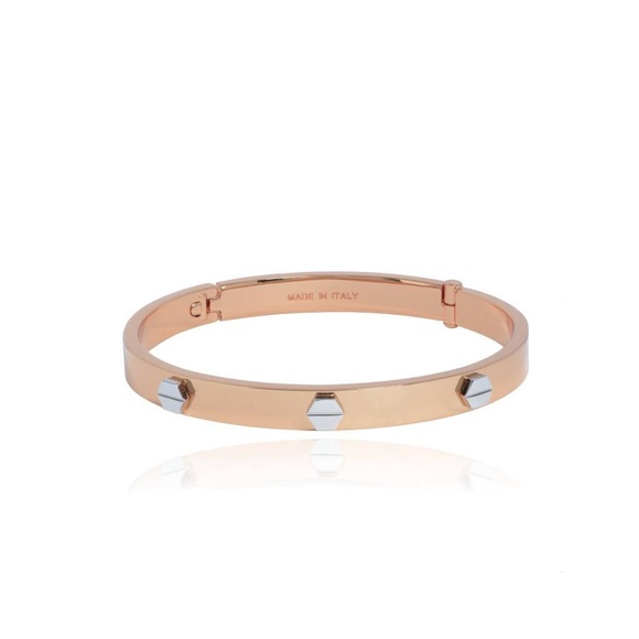 TOV ESSENTIALS Rose Gold Rivets Bangle Bracelet - Picture 1 of 7